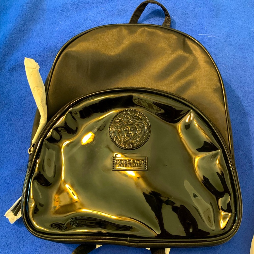 Versace black backpack with dust bag NEW